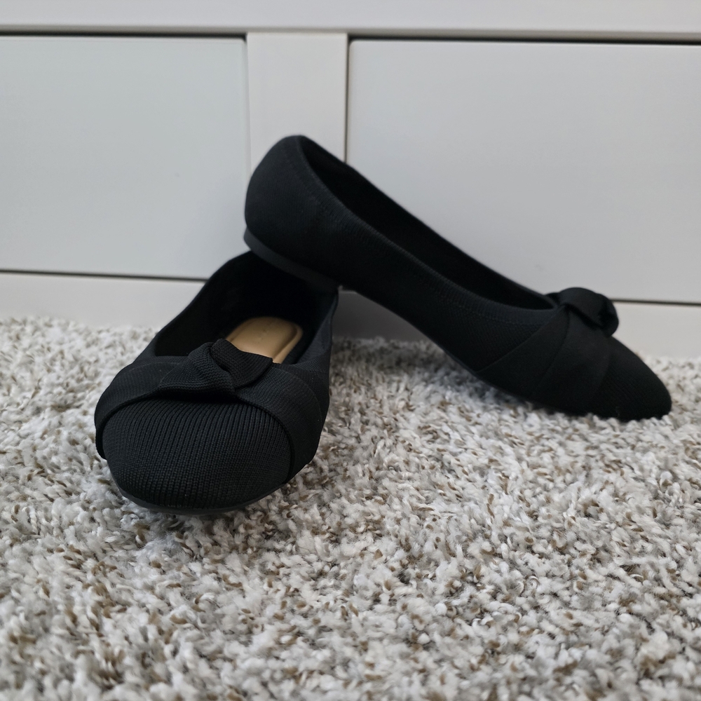 Kelly & Katie Black Bow Flats